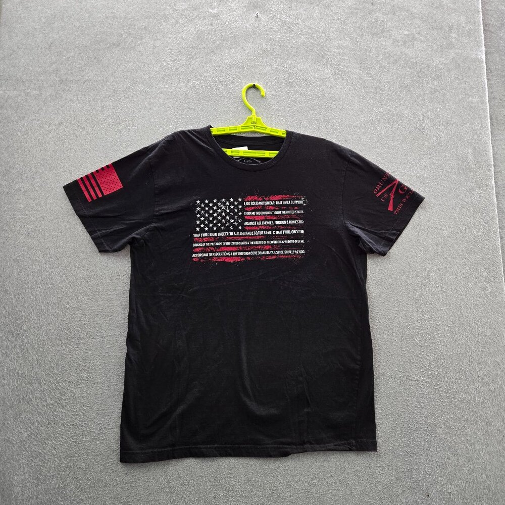Grunt Style Men Shirt XL Black Graphic American Flag Patriotic Tee